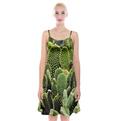 Cactus Flora Flower Nature Floral Spaghetti Strap Velvet Dress by Vaneshop