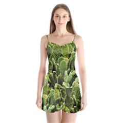 Cactus Flora Flower Nature Floral Satin Pajamas Set by Vaneshop