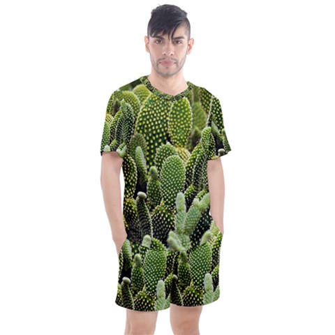 Cactus Flora Flower Nature Floral Men s Mesh Tee And Shorts Set by Vaneshop