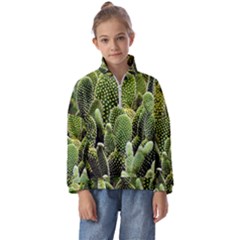 Cactus Flora Flower Nature Floral Kids  Half Zip Hoodie