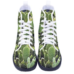 Cactus Flora Flower Nature Floral Kid s High-top Canvas Sneakers by Vaneshop