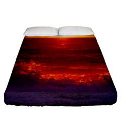 Sea Beach Sunset Sunrise Twilight Fitted Sheet (california King Size) by Vaneshop