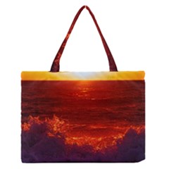 Sea Beach Sunset Sunrise Twilight Zipper Medium Tote Bag by Vaneshop