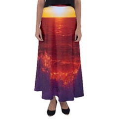 Sea Beach Sunset Sunrise Twilight Flared Maxi Skirt by Vaneshop