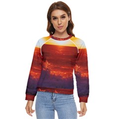 Sea Beach Sunset Sunrise Twilight Women s Long Sleeve Raglan Tee