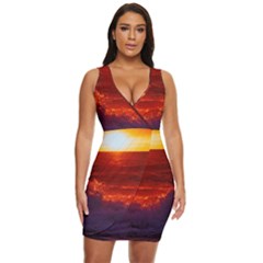 Sea Beach Sunset Sunrise Twilight Draped Bodycon Dress by Vaneshop