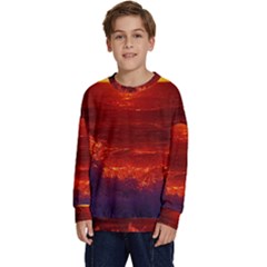 Sea Beach Sunset Sunrise Twilight Kids  Long Sleeve Jersey by Vaneshop