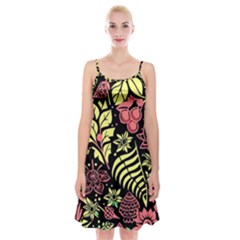 Flower Leaves Floral Flora Nature Spaghetti Strap Velvet Dress by Vaneshop