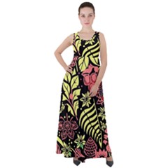 Flower Leaves Floral Flora Nature Empire Waist Velour Maxi Dress by Vaneshop