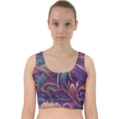 Abstract African Art Pattern Velvet Racer Back Crop Top by Vaneshop