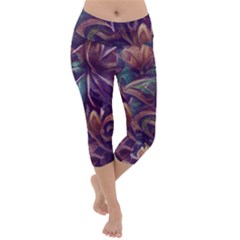 Abstract African Art Pattern Lightweight Velour Capri Yoga Leggings by Vaneshop