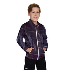 Curve Wave Line Texture Element Kids  Windbreaker by Vaneshop