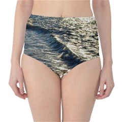 Wave Water Surface Sea Ocean Liquid Classic High-waist Bikini Bottoms by Vaneshop