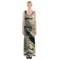 Wave Water Surface Sea Ocean Liquid Thigh Split Maxi Dress by Vaneshop