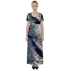 Wave Water Surface Sea Ocean Liquid High Waist Short Sleeve Maxi Dress by Vaneshop