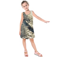 Wave Water Surface Sea Ocean Liquid Kids  Sleeveless Dress by Vaneshop