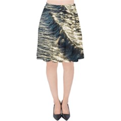 Wave Water Surface Sea Ocean Liquid Velvet High Waist Skirt by Vaneshop