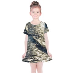 Wave Water Surface Sea Ocean Liquid Kids  Simple Cotton Dress by Vaneshop