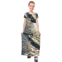 Wave Water Surface Sea Ocean Liquid Kids  Short Sleeve Maxi Dress by Vaneshop