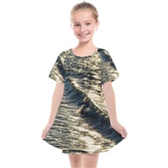 Wave Water Surface Sea Ocean Liquid Kids  Smock Dress by Vaneshop