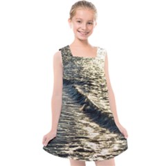 Wave Water Surface Sea Ocean Liquid Kids  Cross Back Dress by Vaneshop