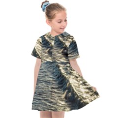 Wave Water Surface Sea Ocean Liquid Kids  Sailor Dress by Vaneshop