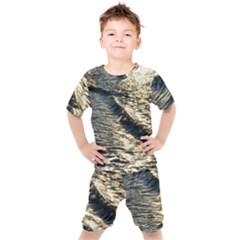 Wave Water Surface Sea Ocean Liquid Kids  Tee And Shorts Set by Vaneshop