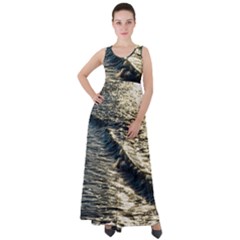 Wave Water Surface Sea Ocean Liquid Empire Waist Velour Maxi Dress by Vaneshop