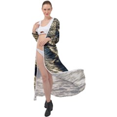 Wave Water Surface Sea Ocean Liquid Maxi Chiffon Beach Wrap by Vaneshop