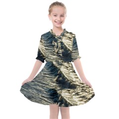 Wave Water Surface Sea Ocean Liquid Kids  All Frills Chiffon Dress by Vaneshop