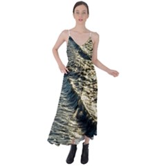 Wave Water Surface Sea Ocean Liquid Tie Back Maxi Dress by Vaneshop