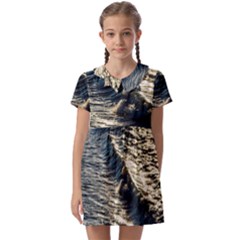 Wave Water Surface Sea Ocean Liquid Kids  Asymmetric Collar Dress by Vaneshop