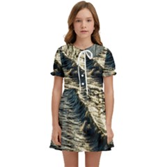 Wave Water Surface Sea Ocean Liquid Kids  Sweet Collar Dress by Vaneshop