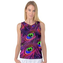 Peacock Feathers Color Plumage Women s Basketball Tank Top by Celenk