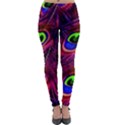 Peacock Feathers Color Plumage Lightweight Velour Leggings View1