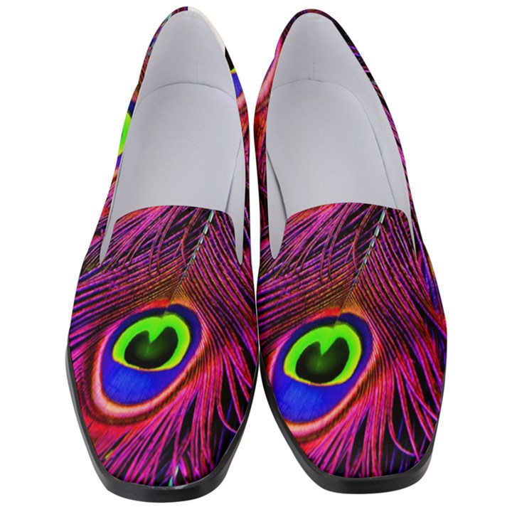 Peacock Feathers Color Plumage Women s Classic Loafer Heels