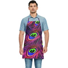 Peacock Feathers Color Plumage Kitchen Apron by Celenk