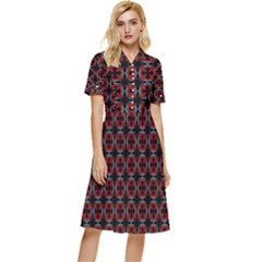 Pattern Design Artistic Decor Button Top Knee Length Dress by Celenk