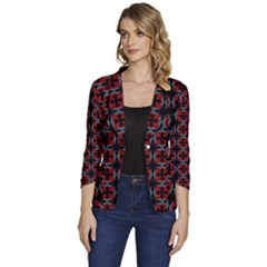 Pattern Design Artistic Decor Women s One-button 3/4 Sleeve Short Jacket