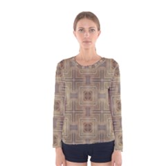 Abstract Wood Design Floor Texture Women s Long Sleeve Tee