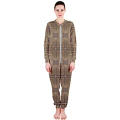 Abstract Wood Design Floor Texture Onepiece Jumpsuit (ladies) by Celenk