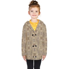 Abstract Wood Design Floor Texture Kids  Double Breasted Button Coat by Celenk