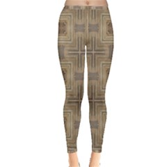 Abstract Wood Design Floor Texture Inside Out Leggings by Celenk