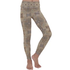 Abstract Wood Design Floor Texture Kids  Lightweight Velour Classic Yoga Leggings by Celenk