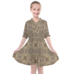 Abstract Wood Design Floor Texture Kids  All Frills Chiffon Dress by Celenk