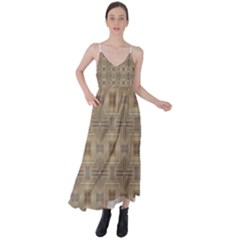 Abstract Wood Design Floor Texture Tie Back Maxi Dress by Celenk