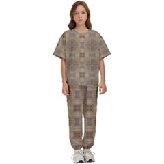 Abstract Wood Design Floor Texture Kids  Tee And Pants Sports Set by Celenk