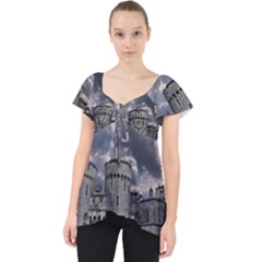 Castle Building Architecture Lace Front Dolly Top by Celenk