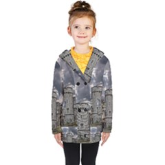 Castle Building Architecture Kids  Double Breasted Button Coat by Celenk