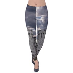 Castle Building Architecture Velvet Leggings by Celenk